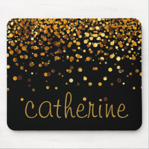 Tapis De Souris Aluminium de Faux de noir de parties scintillantes