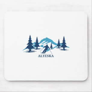 Tapis De Souris Alyeska Alyeska Resort de ski en Alaska Skieur