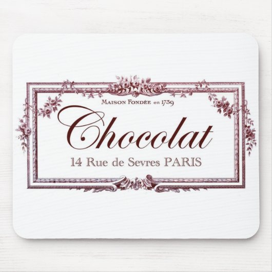 Tapis De Souris Amants de chocolat…. aimez cet art français (Devant)