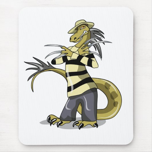 Tapis De Souris Amargasaurus Pose Comme Freddy Krueger. (Devant)