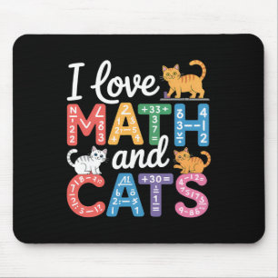 Tapis De Souris Amateur de chat de maths Prof de maths drôle J'aim