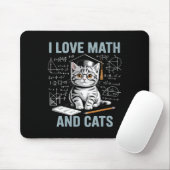 Tapis De Souris Amateur de chat de maths Prof de maths drôle J'aim (Avec souris)