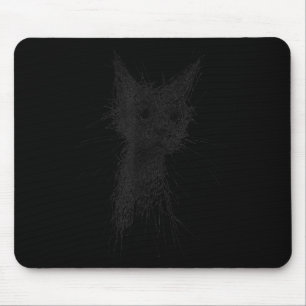 Tapis De Souris Amateur de chaton Art de griffonnage abstrait Chat