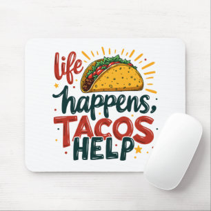 Tapis De Souris Amateur de tacos drôle Fiesta Foodie Humour Art Bl