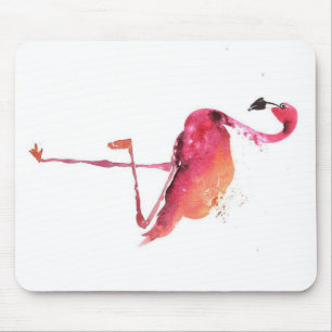 Tapis De Souris Amateurs de Flamant rose aquarelle Amoureux de F