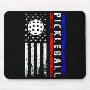 Tapis De Souris Amateurs de Pickleball 4 juillet Drapeau américain