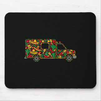 Tapis De Souris Ambulance Mexicaine Chapeau Maracas Guitare Cinco