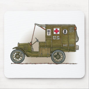 Tapis De Souris Ambulance militaire vintage