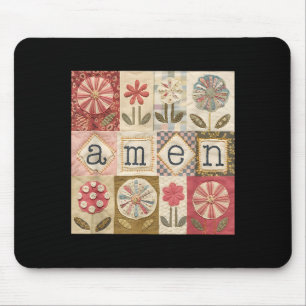 Tapis De Souris Amen Patchwork Fleur Joyeuses Pâques Jésus Chrétie