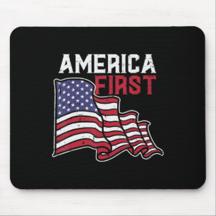 Tapis De Souris America First US Flag Jour du Souvenir 4 Juillet H