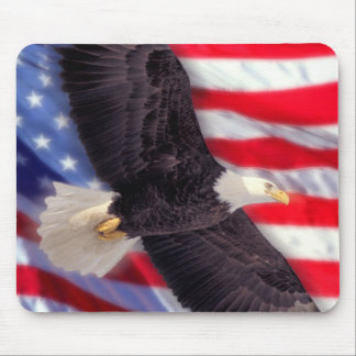 Tapis De Souris Américain Eagle avec le drapeau américain Mousepad
