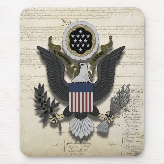 Tapis De Souris Américain Eagle sur la constitution (Devant)