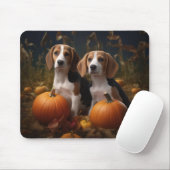 Tapis De Souris American Anglais Foxhound Puppy Automne Delight (Avec souris)