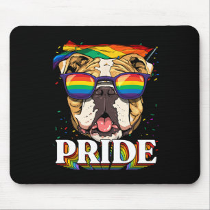Tapis De Souris American Bulldog Lgbtq Rainbow Flag Pride Mois Do