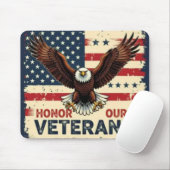 Tapis De Souris American Eagle Honor Our Veterans Mousepad (Avec souris)