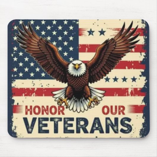 Tapis De Souris American Eagle Honor Our Veterans Mousepad (Devant)