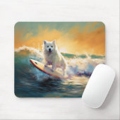 Tapis De Souris American Eskimo Beach Surf Peinture (Avec souris)