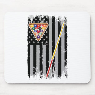 Tapis De Souris American Flag Billiard Vintage Pool Player Vintage