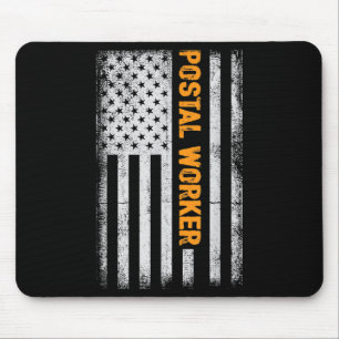 Tapis De Souris American Flag Postal Worker Drôle Devis graphique