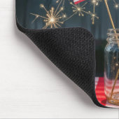 Tapis De Souris American Flags With Sparklers In a Mason Jar (Coin)