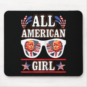 Tapis De Souris American Girl Retro Love Heart Trump Usa American