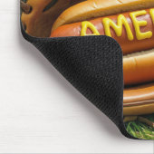 Tapis De Souris American Hot Dog dans un gant de baseball (Coin)