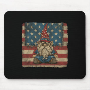 Tapis De Souris American Star Stripes 4 juillet Chemise Gnome Femm