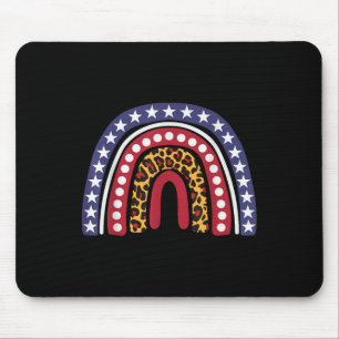 Tapis De Souris American Usa Flag Rainbow Memorial Day 4 juillet