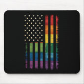 Tapis De Souris American USA Flag Rainbow Pride gay lesbienne LGBT (Devant)