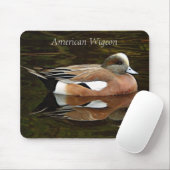 Tapis De Souris American Wigeon Duck on Pond (Avec souris)