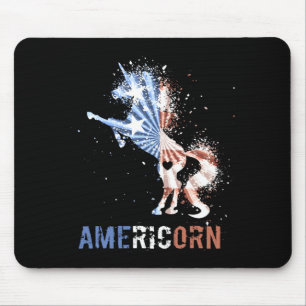 Tapis De Souris Americorn drapeau américain licorne patriotique 4