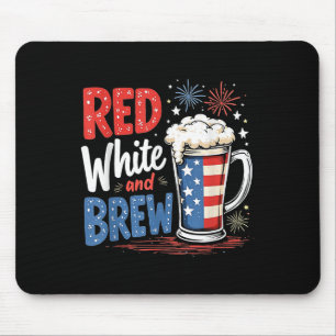 Tapis De Souris Amérique Amateurs De Bière Rouge Blanc Et Brew Qua