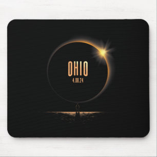 Tapis De Souris Amérique du Nord Total Éclipse Solaire 2024 Ohio U