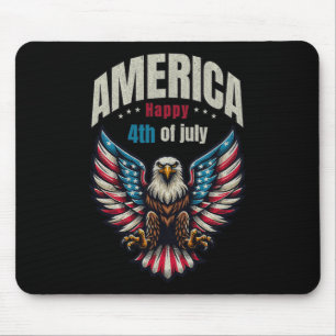 Tapis De Souris Amérique Joyeux 4 juillet - Aigle Patriote Hommes