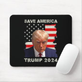 Tapis De Souris Amérique Libérez Trump Mug Shot 2024 drapeau améri (Avec souris)