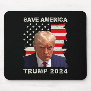 Tapis De Souris Amérique Libérez Trump Mug Shot 2024 drapeau améri