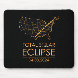 Tapis De Souris Amérique Total Éclipse Solaire Avril 8 2024 Usa Ca
