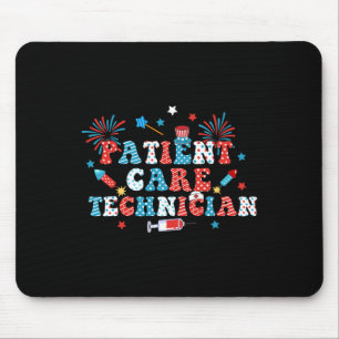 Tapis De Souris Amérique Usa Feux d'artifice Technicien de soins a