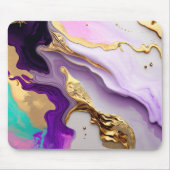 Tapis De Souris Amethyst & Blush Marble with Liquid Gold (Devant)