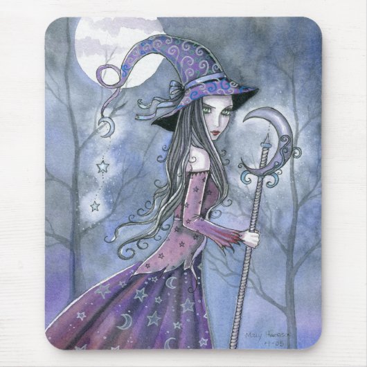 Tapis De Souris Amethyst Witch Gothic Halloween Art (Devant)