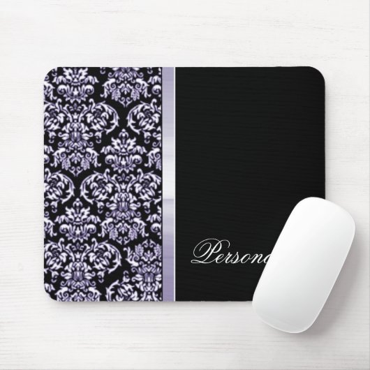 Tapis De Souris Améthyste Damask Ribbon Mousepad (Avec souris)