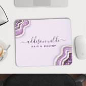 Tapis De Souris Améthyste Violet Paillettes Agate Géode Luxe Chic