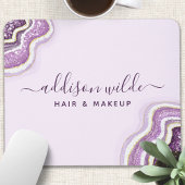 Tapis De Souris Améthyste Violet Paillettes Agate Géode Luxe Chic