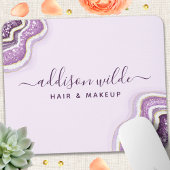 Tapis De Souris Améthyste Violet Paillettes Agate Géode Luxe Chic
