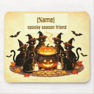 Tapis De Souris Ami de la saison effrayante Halloween noir personn