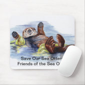 Tapis De Souris Amis de la loutre de mer Mousepad (Avec souris)
