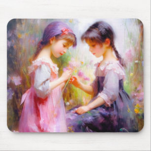 Tapis De Souris Amis et fleurs