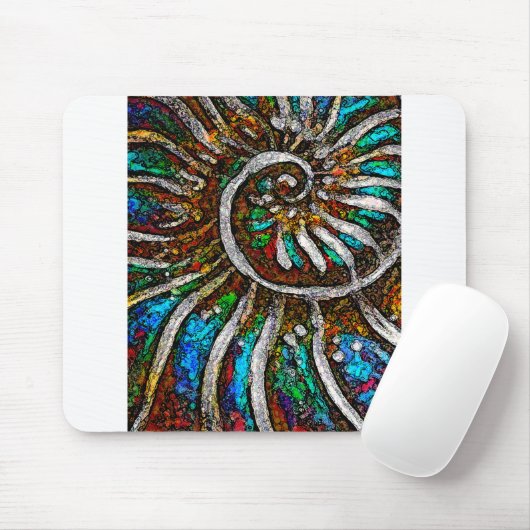 Tapis De Souris Ammonite Abstrait (Avec souris)