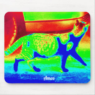 Tapis De Souris AMOS ~ Conception thermique personnalisée ~ Chat e