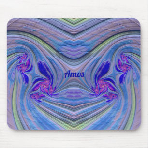 Tapis De Souris AMOS ~ Zany Purple, Bleu, Vert et Rose Souris